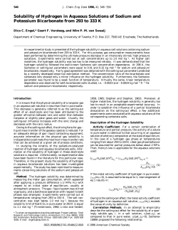 Solubility of Hydrogen in Aqueous Solutions of
