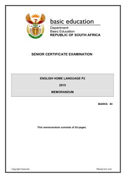 English HL P2 memo - Department of Basic Education