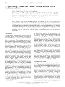19F Chemical Shift of Crystalline Metal Fluorides