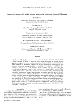 Sarabauite, a new oxide sulfide mineral from the Sarabau mine