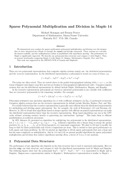 Sparse Polynomial Multiplication and Division in Maple 14