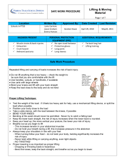 Lifting / Moving Material - Pembina Trails School Division