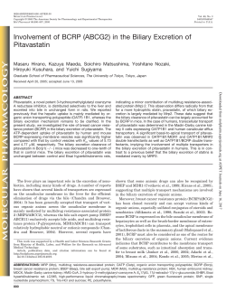 Involvement of BCRP (ABCG2) in the Biliary Excretion of Pitavastatin