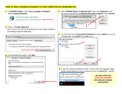 HOW TO ADD A SPANISH KEYBOARD TO YOUR COMPUTER (for