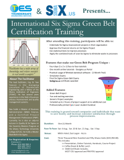 Six Sigma Green Belt Brochure
