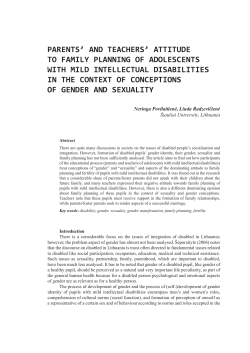 Parents` and Teachers` Attitude to Family Planning of Adolescents