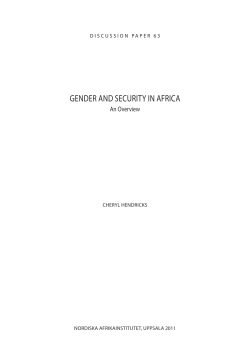 GENDER AND SECURITY IN AFRICA. An Overview