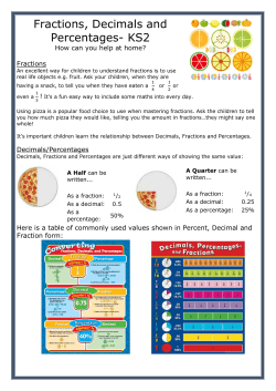 Fractions, Decimals and Percentages