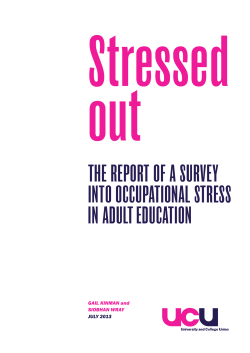 the report of a survey into occupational stress in adult education