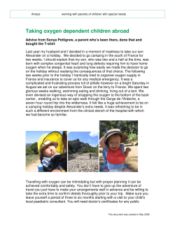 Taking oxygen dependent children abroad