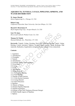 Aqueducts, Tunnels, Canals, Pipelines, Siphons, and