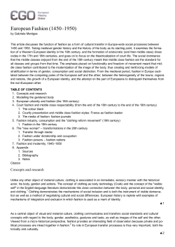 European Fashion (1450&ndash;1950) - EGO | European History Online