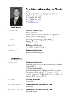 Stan CV February 2014 - Stellenbosch University