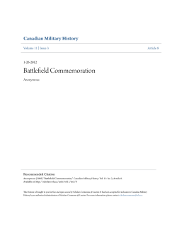 Battlefield Commemoration - Scholars Commons @ Laurier