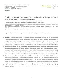 Spatial Patterns of Phosphorus Fractions in Soils of Temperate