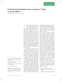 Prandial Insulin Dosing: How Long Does It Take to Go 80 Miles?