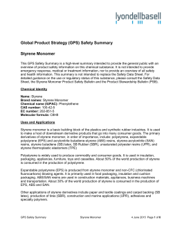 Styrene Monomer - LyondellBasell