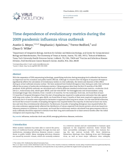 Time dependence of evolutionary metrics during the 2009 pandemic