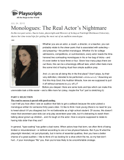 Monologues: The Real Actor`s Nightmare
