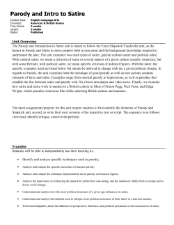 Parody and Intro to Satire