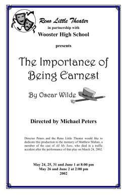 The Importance of Being Earnest