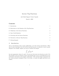 Inverse Trig Functions