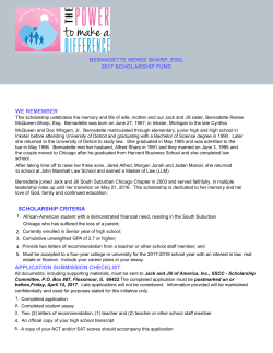 Bernadette R Sharp Scholarship - Homewood Flossmoor High School