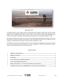 For further i on SEDAR addition, re (&ldquo;AIF&rdquo;) or t The followi