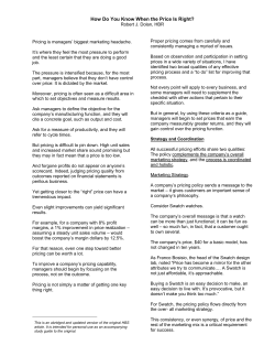 How Do You Know When the Price Is Right?