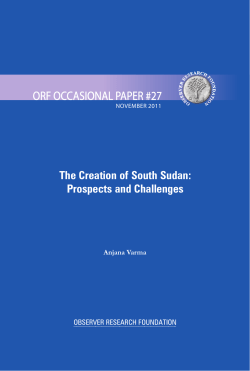 The Creation of South Sudan - Observer Research Foundation