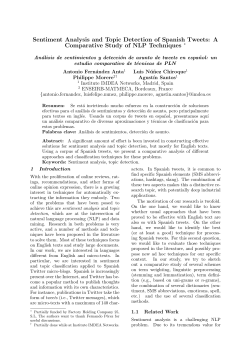 Sentiment Analysis and Topic Detection of Spanish Tweets
