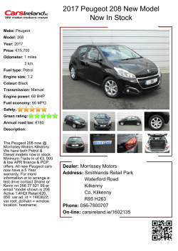 2017 Peugeot 208 New Model Now In Stock