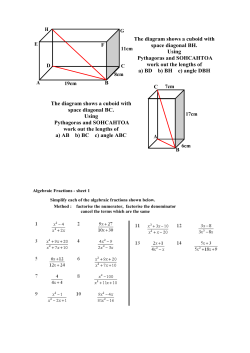 The diagram shows a cuboid with space diagonal BH. Using
