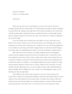 Samuel G. Freedman Letters to a Young Journalist Introduction