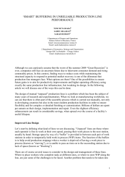 Smart Buffering In Unreliable Production Line Performance