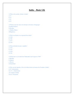 India &ndash; Basic GK