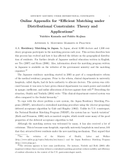 Online Appendix for &ldquo;Efficient Matching under Distributional
