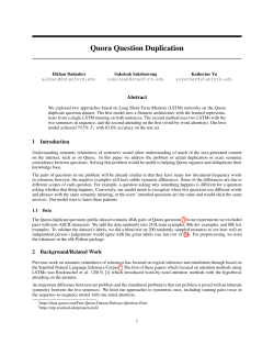 Quora Question Duplication