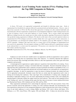 Organizational - Level Training Needs Analysis (TNA
