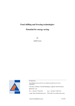 Food chilling and freezing technologies: Potential for energy saving