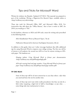 Tips and Tricks for Microsoft Word