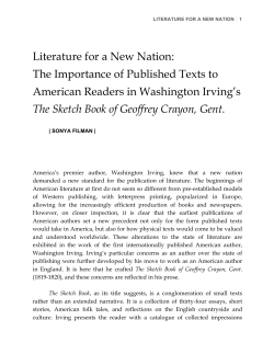 Literature for a New Nation: The Importance of Published Texts to
