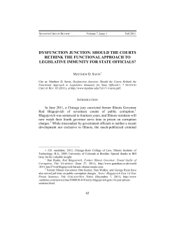 Dysfunction Junction: Should the Courts Rethink the - Chicago-Kent