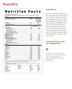 Nutrition Facts - Post Consumer Brands