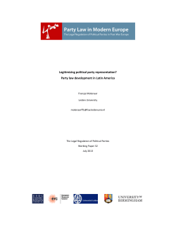 Legitimizing political party representation? Party law development in