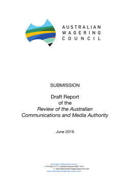 ACMA Review draft report&mdash;Australian Wagering Council
