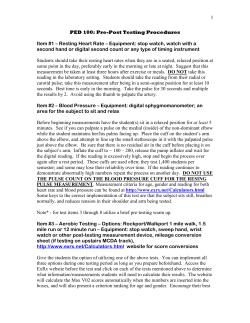 the Pre-Post Testing Directions