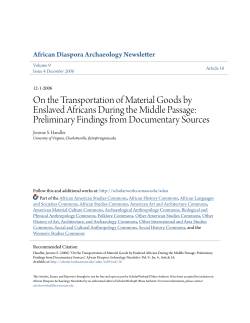 On the Transportation of Material Goods by Enslaved Africans