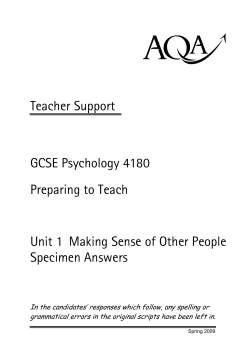 GCSE Psychology Teacher support meetings Teacher support