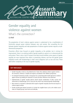 Gender equality and violence against women: What`s the connection?